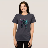 Cybernetische Gladiator – Neon Blade Krijger Tri-Blend Shirt (Voorkant volledig)