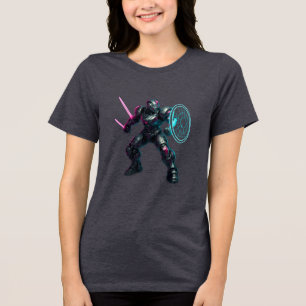 Cybernetische Gladiator – Neon Blade Krijger Tri-Blend Shirt