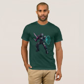Cybernetische Gladiator – Neon Blade Warrior T-shirt (Voorkant volledig)