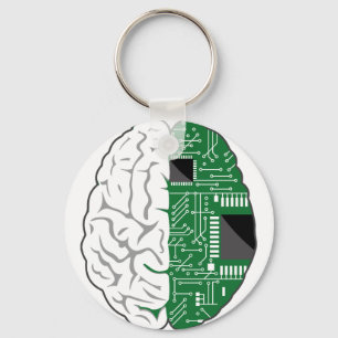 Cybernetische hersenen sleutelhanger