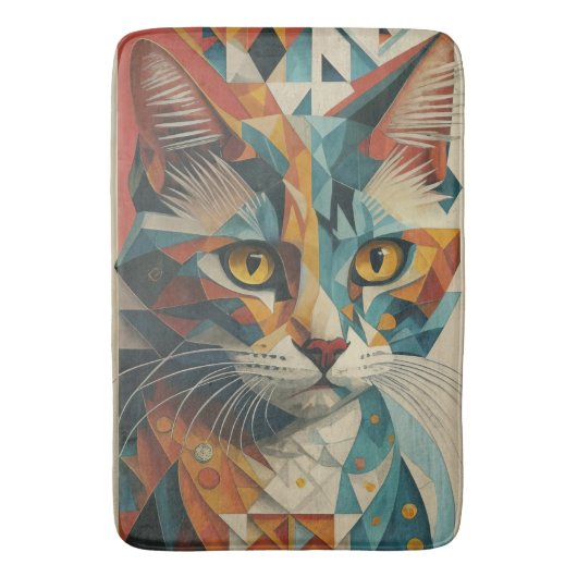 CYBERNETISCHE KITTY KAT ABSTRACT GEOMETRISCH KUBIS BADMAT (Voorkant Verticaal)