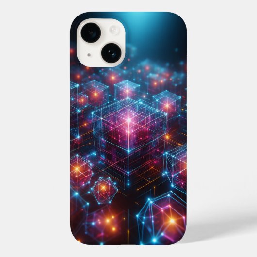 Cybernetische Neon Kristal Matrix Hoesje voor Tele (Achterkant)