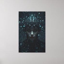 cybernetische neurale entiteit canvas afdruk