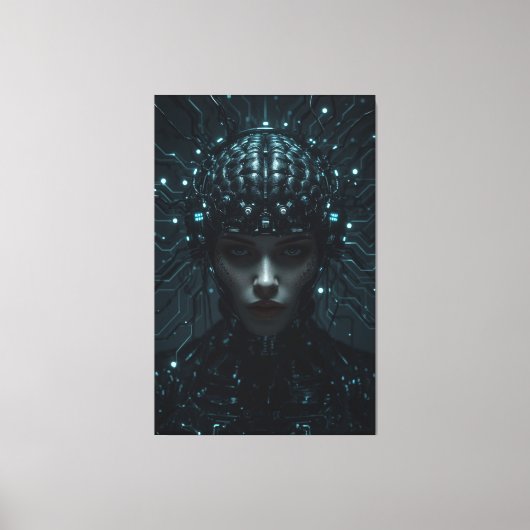 cybernetische neurale entiteit canvas afdruk (Voorkant)