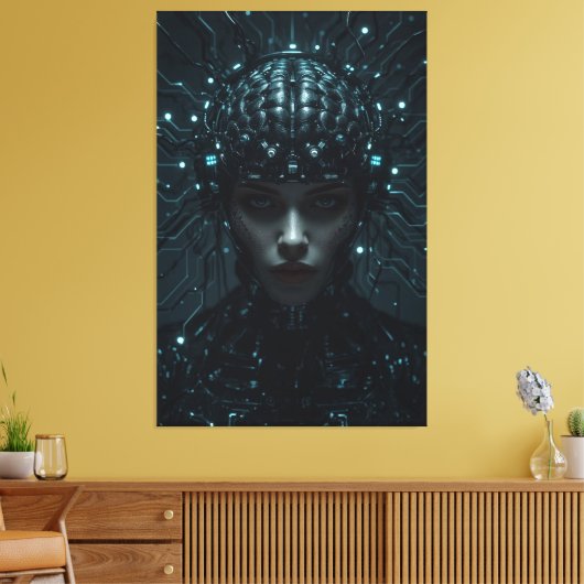 cybernetische neurale entiteit canvas afdruk (Insitu (Woonkamer))