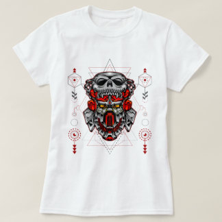 Cybernetische schedel t-shirt