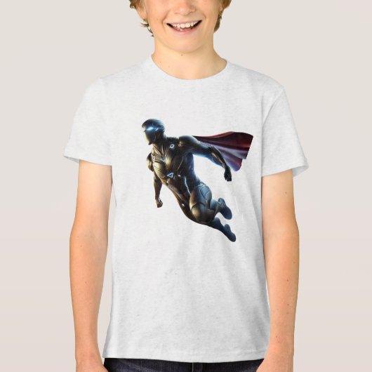 Cybernetische Superheld Tri-Blend Shirt (Voorkant)