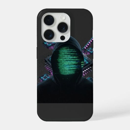 Cybernetische Tech Fusie - Neon Katana & CPU Circu iPhone Hoesje (Achterkant)