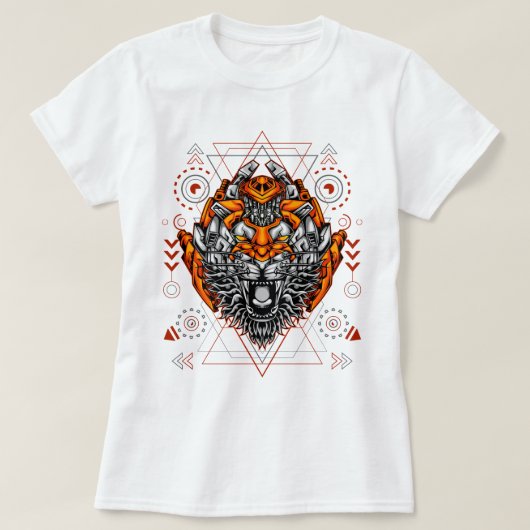Cybernetische tijger t-shirt (Design voorkant)