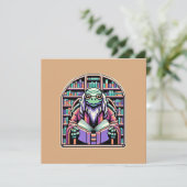 Cybernetische Turtle Bibliothecaris - Pixel Wisdom Kaart (Staand voorkant)