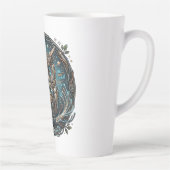 Cybernetische Uil Natuur vs Technologie Steampunk Latte Mok (Rechts)