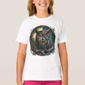 Cybernetische Uil Natuur vs Technologie Steampunk T-shirt (Voorkant)