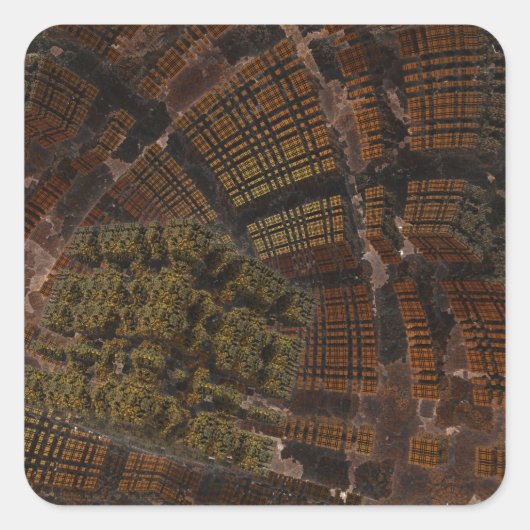 Cybernetix 3D Abstracte digitale kunst Vierkante Sticker (Voorkant)