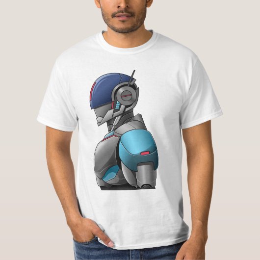 Cyberpolitie Robot - Futuristische Android T-shirt (Voorkant)