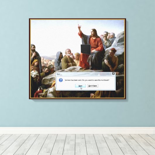 Cyberpreek grappig canvas afdruk (Insitu (Houten vloer))