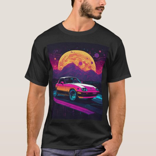 "Cyberpunk 1985: Miata Cosmic Odyssey" T-shirt (Voorkant)