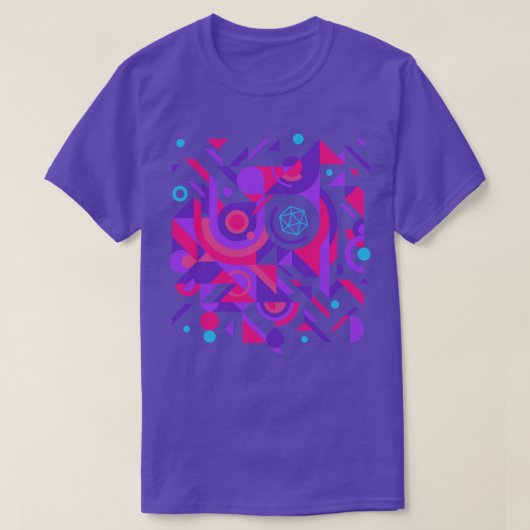 Cyberpunk Abstract D20 Dice Tabletop RPG T-shirt (Design voorkant)