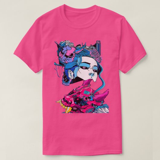 Cyberpunk Aesthetic Samurai Demons Mask Japanese G T-shirt (Design voorkant)