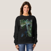 Cyberpunk Aesthetische Retro 80s Glitch Trippy Gra Trui (Voorkant volledig)