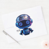 Cyberpunk AI Robot Ronde Sticker #00001 | AIC Rust (Envelop)