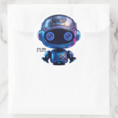 Cyberpunk AI Robot Ronde Sticker #00001 | AIC Rust (Tas)