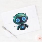 Cyberpunk AI Robot Ronde Sticker #00002 | AIC Rust (Envelop)