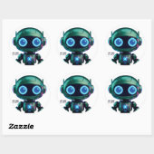 Cyberpunk AI Robot Ronde Sticker #00002 | AIC Rust (Vel)