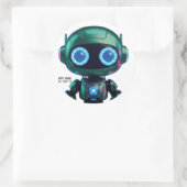 Cyberpunk AI Robot Ronde Sticker #00002 | AIC Rust (Tas)