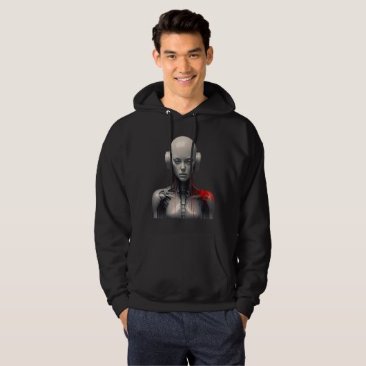 Cyberpunk Android Cyborg Grafische Pullover Hoodie (Voorkant volledig)