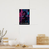 Cyberpunk Anime Girl – Futuristic Neon City Poster (Keuken)