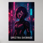 Cyberpunk Anime Girl – Futuristic Neon City Poster (Voorkant)