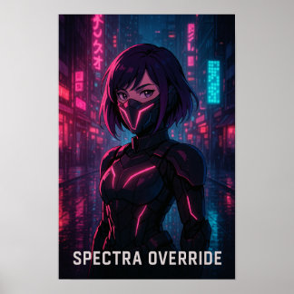 Cyberpunk Anime Girl – Futuristic Neon City Poster