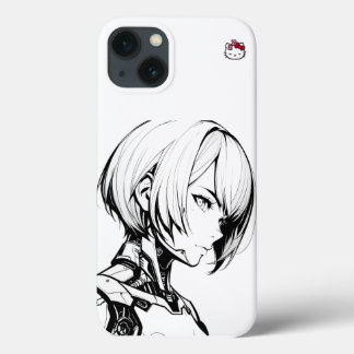 Cyberpunk Anime Girl iPhone Case – Minimalistisch