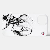 Cyberpunk Anime Girl iPhone Case – Minimalistisch  (Achterkant (horizontaal))