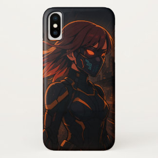 Cyberpunk Anime Girl – Neon City Case-Mate iPhone Case
