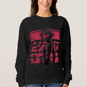 Cyberpunk Anime Glitch Art Android Meisje Cyberpun Trui