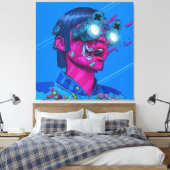 cyberpunk, anime, manga, zuur, cyber, kunst, canvas afdruk (Insitu (Slaapkamer))