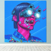 cyberpunk, anime, manga, zuur, cyber, kunst, canvas afdruk (Insitu (Houten vloer))