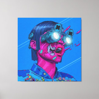 cyberpunk, anime, manga, zuur, cyber, kunst, canvas afdruk
