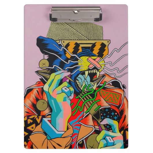 cyberpunk, anime, manga, zuur, cyber, kunst, klembord (Voorkant)