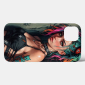 Cyberpunk Anime Meisje iPhone Hoesje (Achterkant (horizontaal))