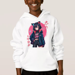 Cyberpunk Anime Meisje met Kattenoren - Neon Esthe