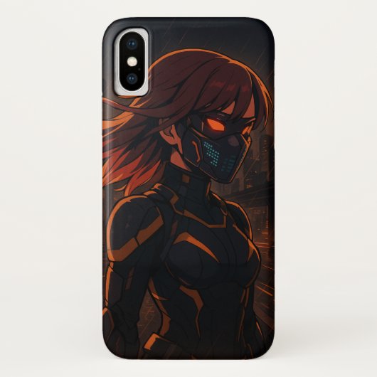 Cyberpunk Anime Meisje – Neon Stad Case-Mate iPhone Case (Achterkant)