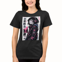 Cyberpunk Anime Meisje Streetwear T-Shirt | Japans