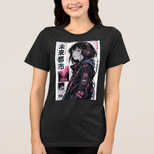 Cyberpunk Anime Meisje Streetwear T-Shirt Japans