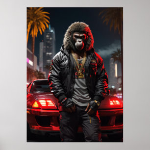 Cyberpunk Ape-Poster Poster