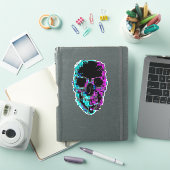 Cyberpunk ASCII Glitch Skull Sticker (iPad Cover)