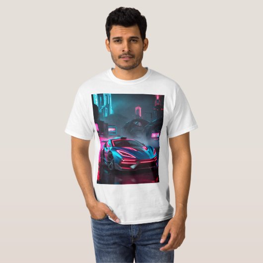 Cyberpunk-auto T-shirt (Voorkant volledig)