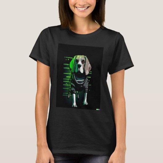 CyberPunk Beagle T-shirt (Voorkant)