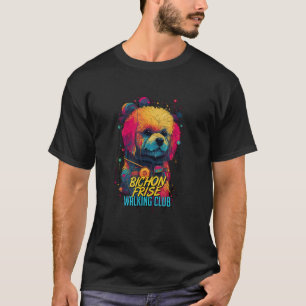 Cyberpunk Bichon Frise Walking Club Futuristische T-shirt